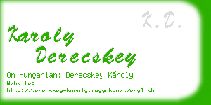 karoly derecskey business card